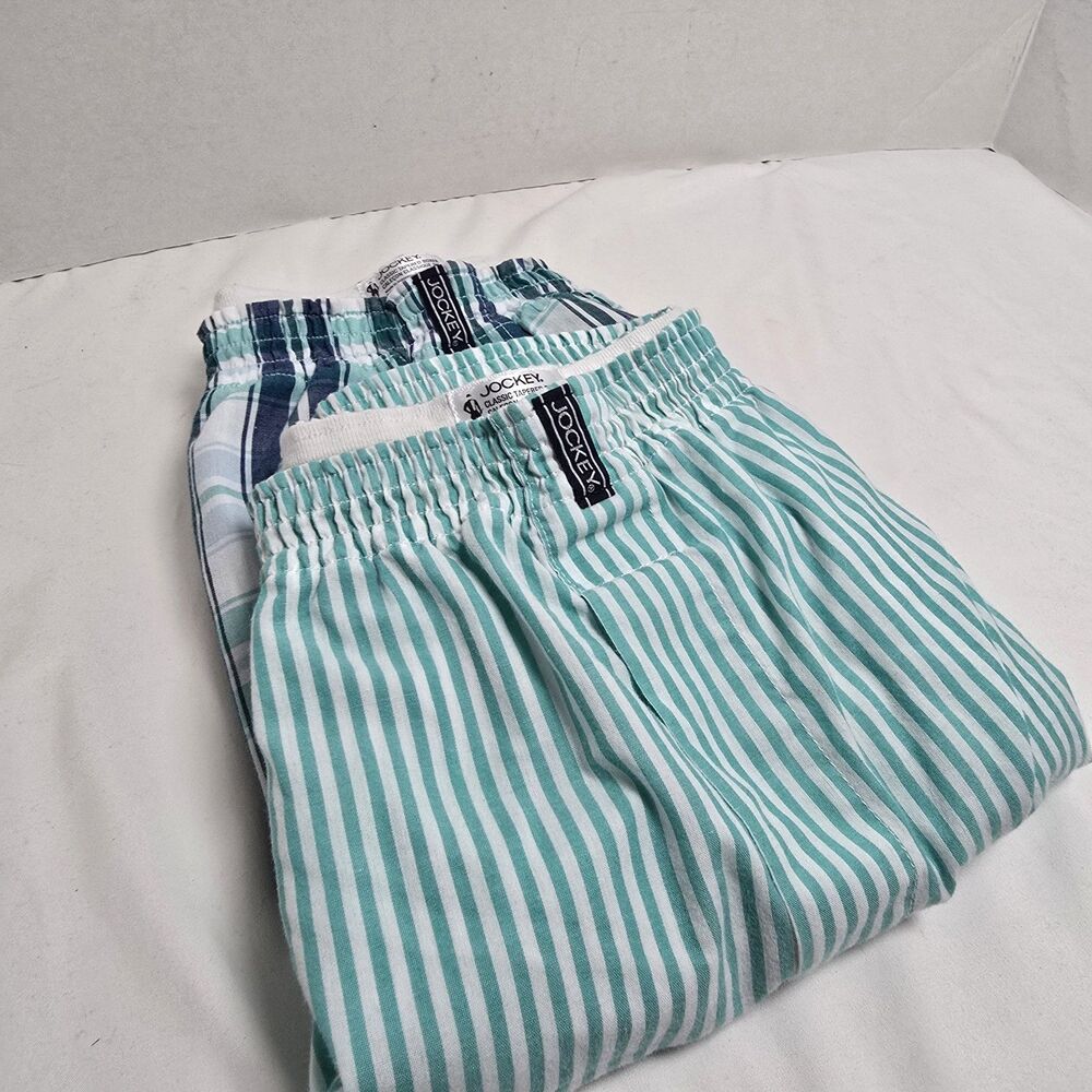 Jockey Men's Classic Tapered Boxer 2/Pack Size LG 36-38 Striped & Plaid RN 61683
